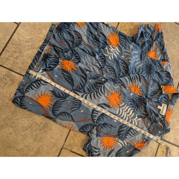 No Boundaries Men’s XL Blue Orange Tropical Hawaiian Button Up Shirt Sun Palms - Picture 10 of 10